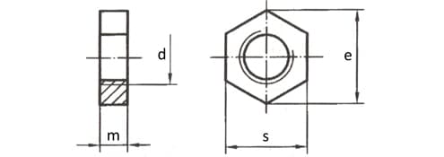 DIN 439-1 Hexagon Thin Nut, Unchamfered