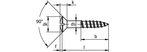 DIN 95 Slotted Raised Countersunk Head Wood Screw