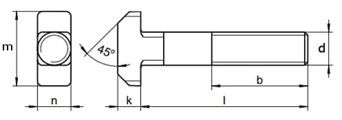 DIN 186 T-Head Bolt With Square Neck