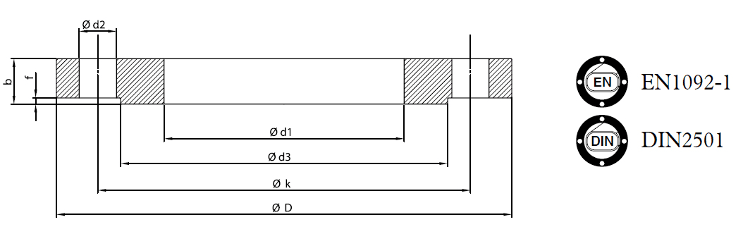 PN 100 Flat Flange (DIN 2501)